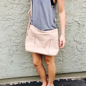 Toupe Leather Michael Kors Crossbody Tote